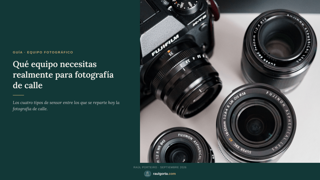 Imagen destacada del artículo sobre qué equipo necesitas para fotografía de calle